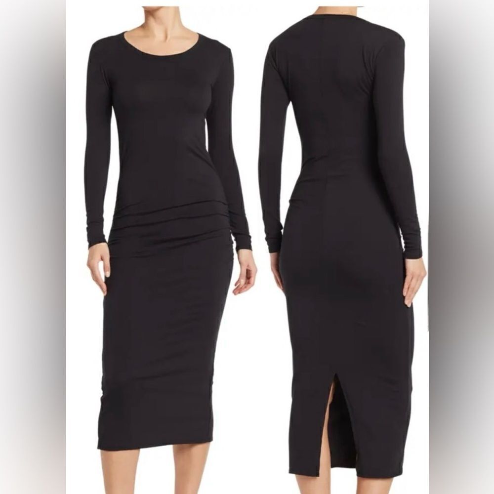JAMES PERSE
Ruched Cotton-Blend Jersey Midi
Dress